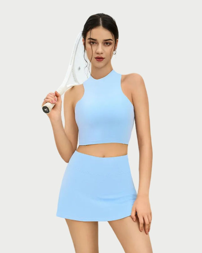 Open-Back Quick-Dry Activewear Set – Top & Skirt