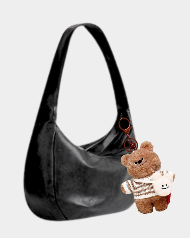 Charming Tilted-Head Teddy with Bear Bag Keychain