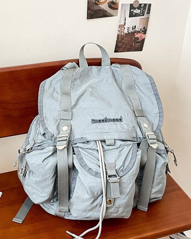 Korean-Style Casual Pleated Backpack