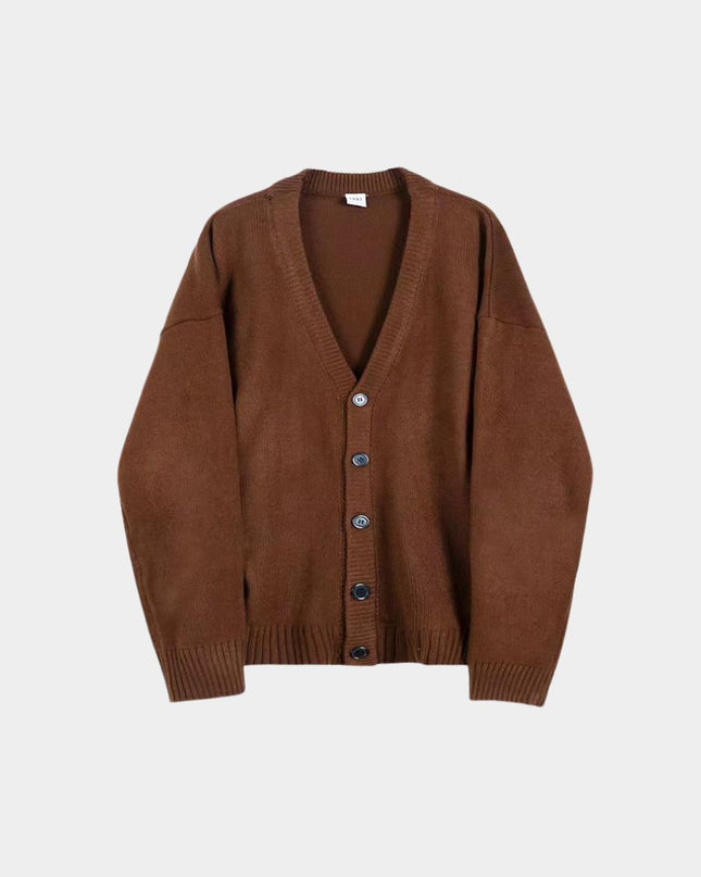 Loose V-Neck Cardigan Sweater