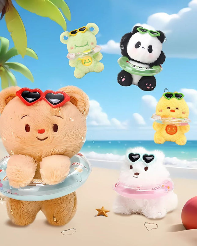 Summer Pool Party Swim Ring Plush Keychain