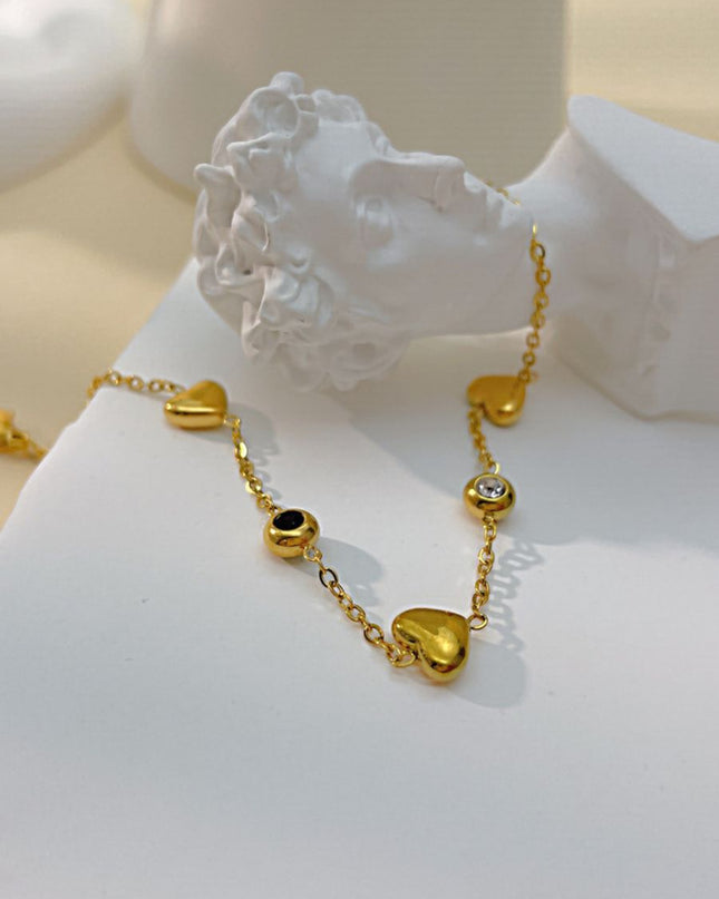 Cubic Zirconia Love Pendant Bracelet