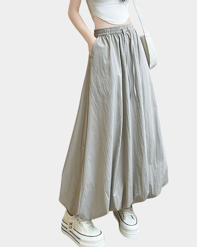 Sweet High Waist Puff A Line Skirt Slimming Balloon Silhouette