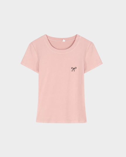 Tee Korea Slim-Fit bersulam