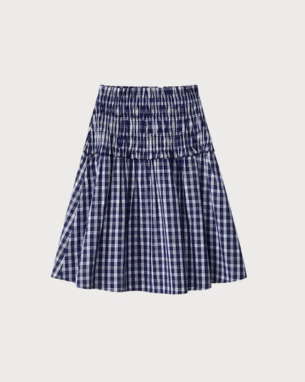2-in-1 Multi-Way Styling Plaid Gingham A-Line Skirt