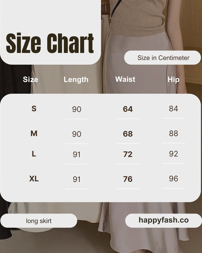 High Waist Satin Fishtail A-Line Maxi Skirt