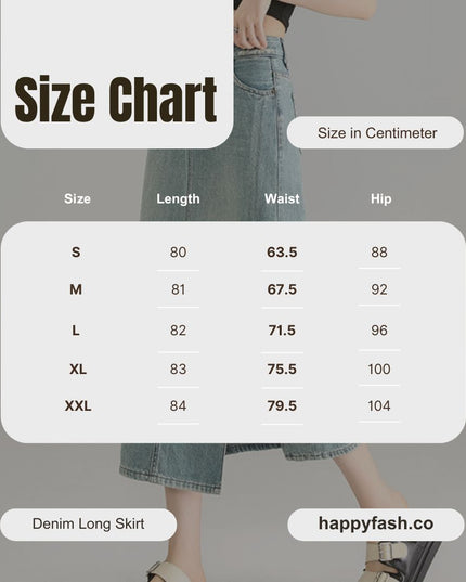 High-Waist Denim Midi Skirt