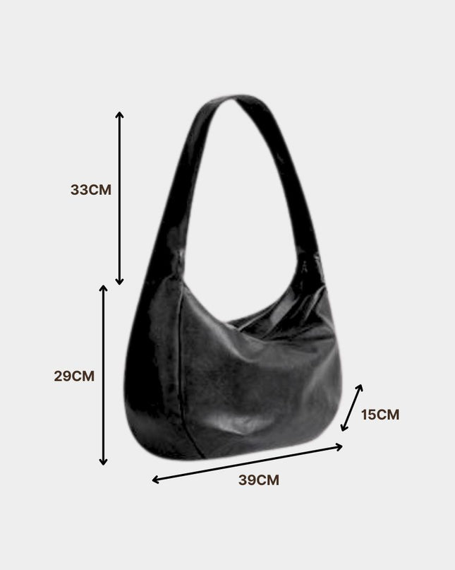 Vintage Distressed Leather Hobo Bag