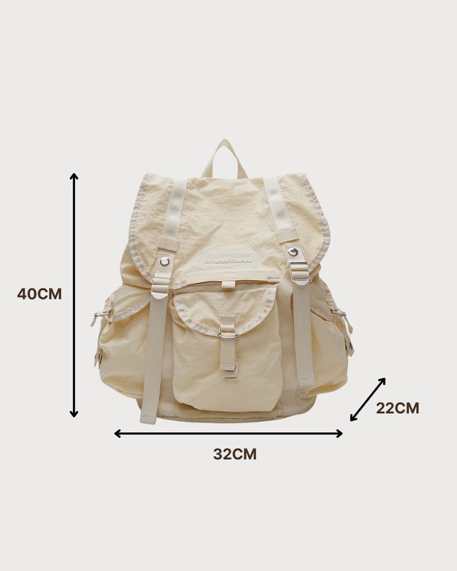 Korean-Style Casual Pleated Backpack