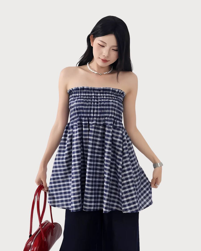 2-in-1 Multi-Way Styling Plaid Gingham A-Line Skirt