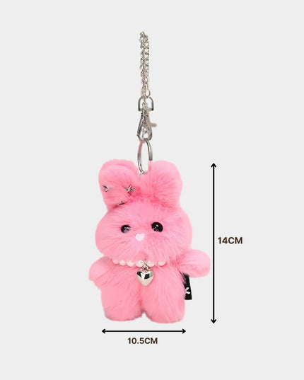 Starry Bunny Plush Keychain
