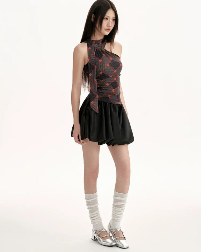 Sweet High - Waist Puff A - Line Skirt - HappyFash