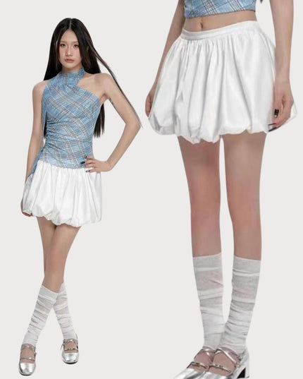 Sweet High - Waist Puff A - Line Skirt - HappyFash