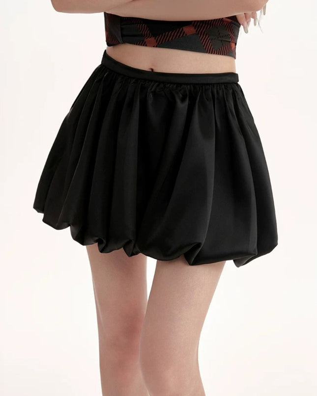 Sweet High - Waist Puff A - Line Skirt - HappyFash