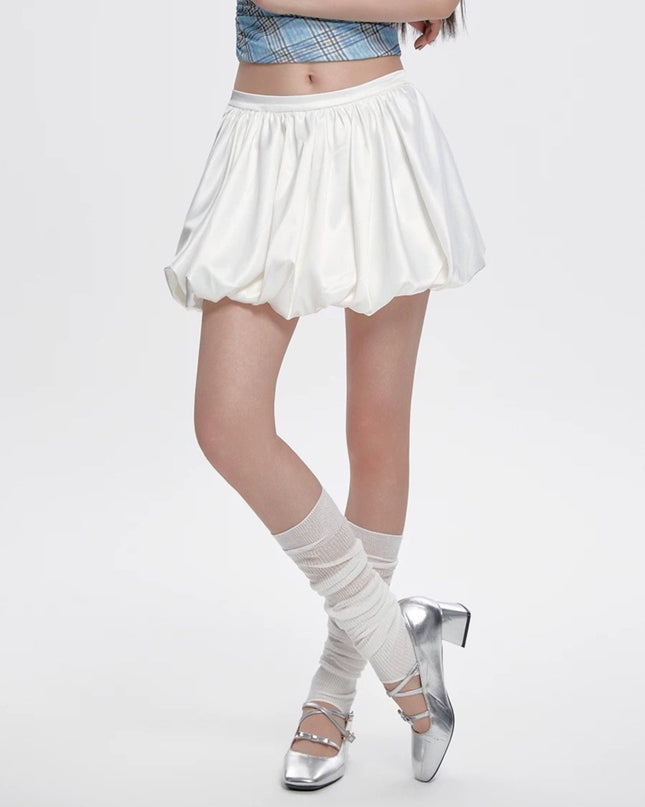 Sweet High - Waist Puff A - Line Skirt - HappyFash