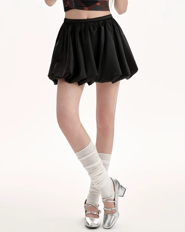 Sweet High - Waist Puff A - Line Skirt - HappyFash